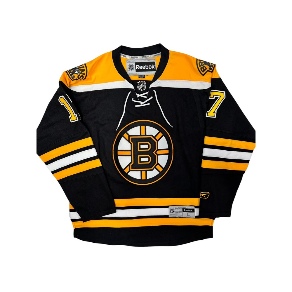 Reebok NHL Boston Bruins Milan Lucic #17 Black Gold Hockey Jersey Men's Size L